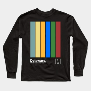 Delaware State Flag  // Original Minimalist Artwork Poster Design Long Sleeve T-Shirt